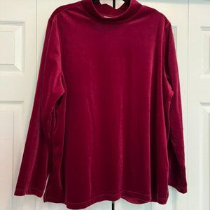 Women's Red Velvet Turtleneck
